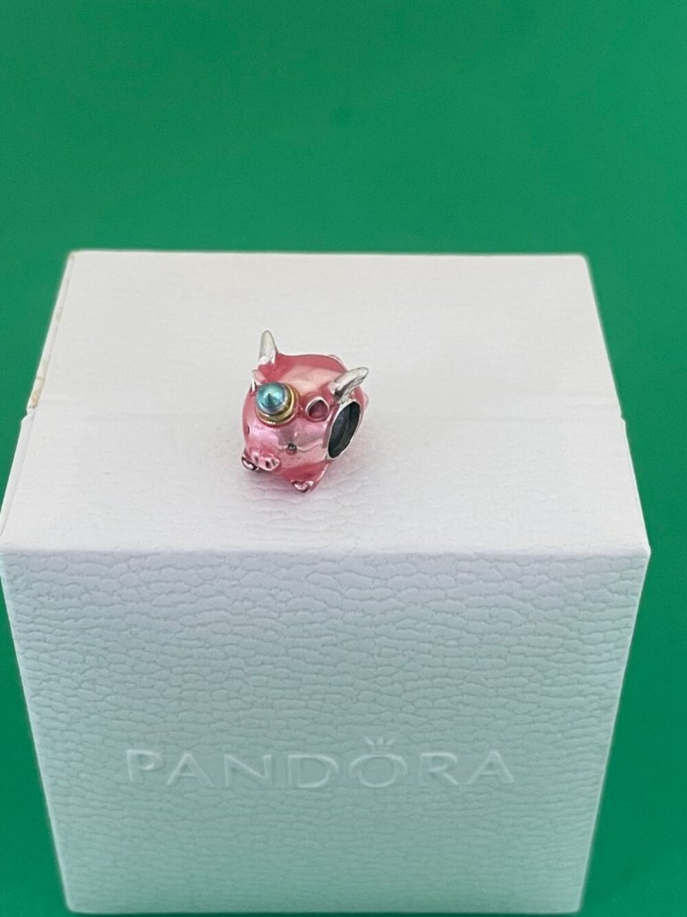 Pandora Flying Unicorn Pig Charm silver Charm - Picture 3 of 8